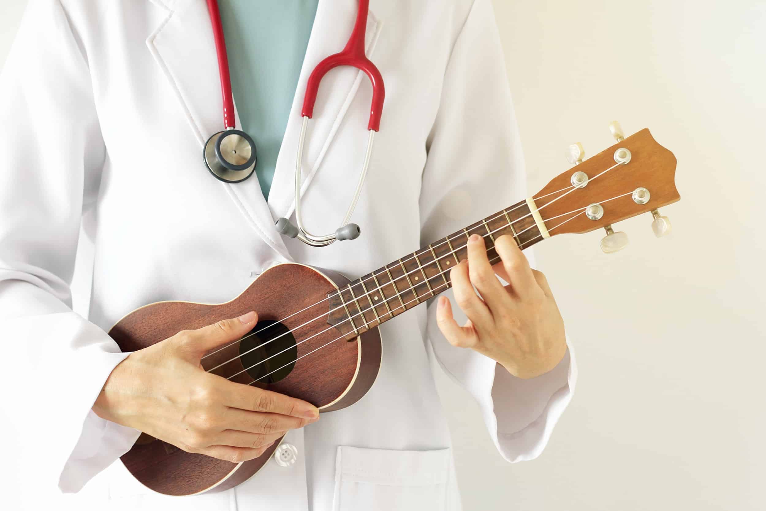 doctor practices guitar